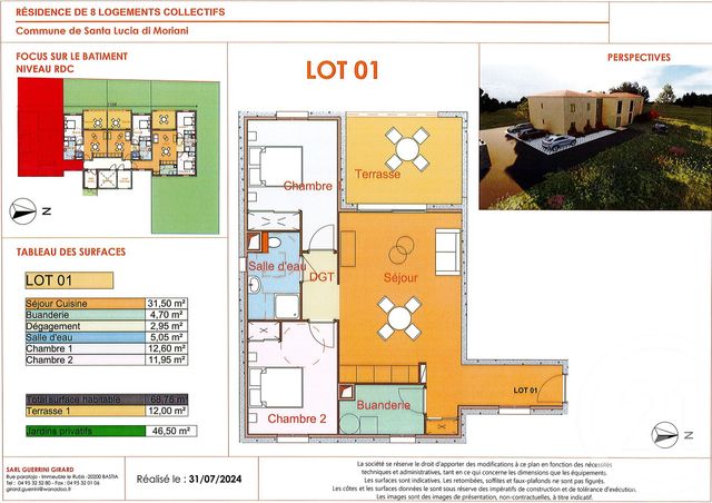 Appartement à vendre - 3 pièces - 69 m2 - Santa Lucia Di Moriani - 202 - CORSE