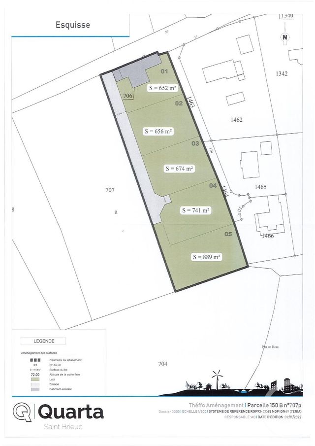 Terrain &agrave; vendre - 889 m2 - Le Merzer - 22 - BRETAGNE