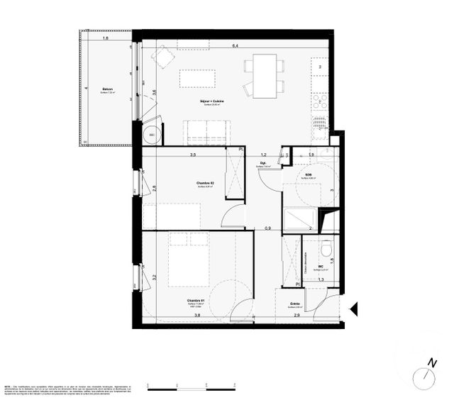 Appartement F3 à vendre - 2 pièces - 42 m2 - Paimpol - 22 - BRETAGNE