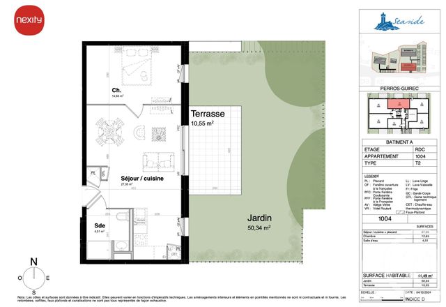 Appartement F2 à vendre - 2 pièces - 44,49 m2 - Perros Guirec - 22 - BRETAGNE