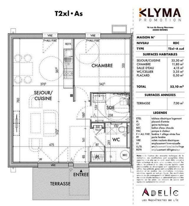 Maison &agrave; louer - 2 pi&egrave;ces - 53 m2 - Plouagat - 22 - BRETAGNE