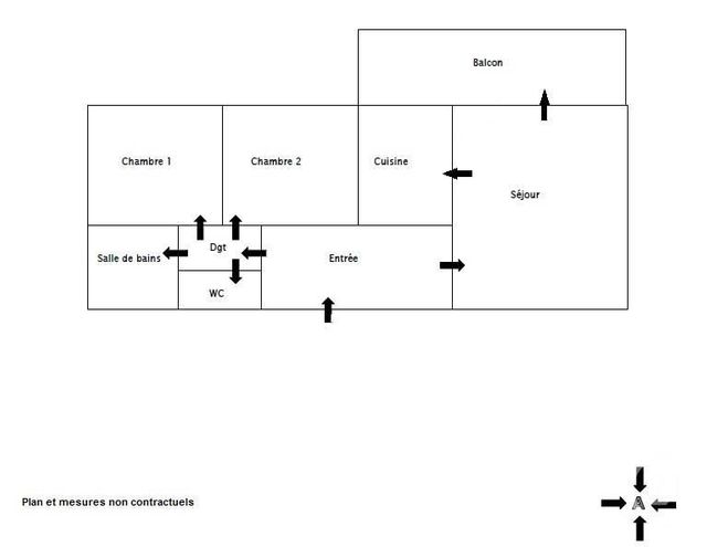 Appartement F3 à louer - 3 pièces - 60 m2 - Villeurbanne - 69 - RHONE-ALPES