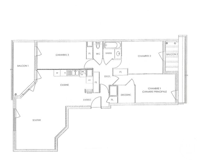 Appartement F4 &agrave; louer - 4 pi&egrave;ces - 90,88 m2 - Lyon - 69003 - RHONE-ALPES