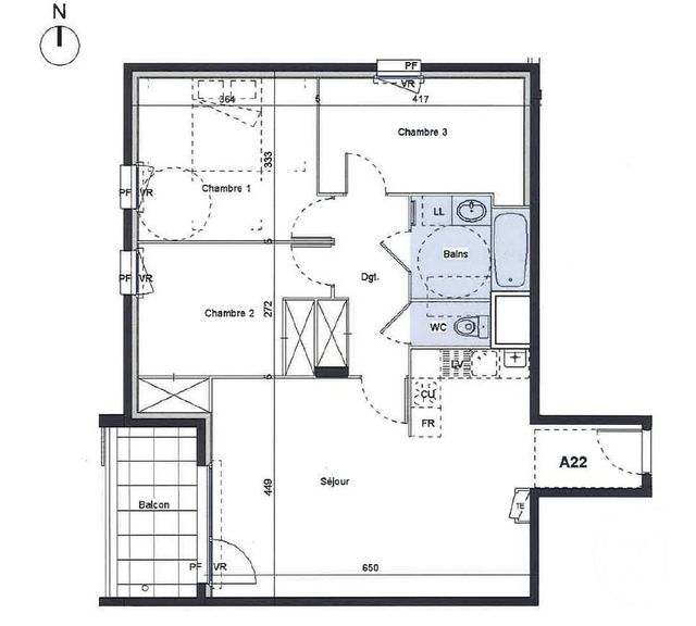 Appartement F4 &agrave; louer - 4 pi&egrave;ces - 79,39 m2 - Bron - 69 - RHONE-ALPES
