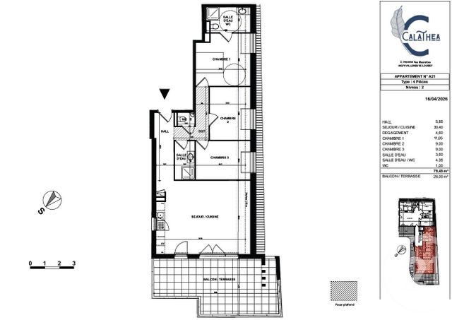Appartement F4 &agrave; vendre - 4 pi&egrave;ces - 80 m2 - Villeneuve Loubet - 06 - PROVENCE-ALPES-COTE-D-AZUR
