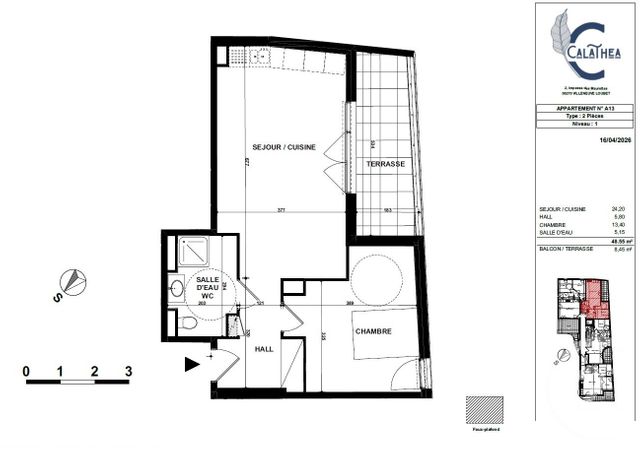 Appartement F2 &agrave; vendre - 2 pi&egrave;ces - 48,55 m2 - Villeneuve Loubet - 06 - PROVENCE-ALPES-COTE-D-AZUR