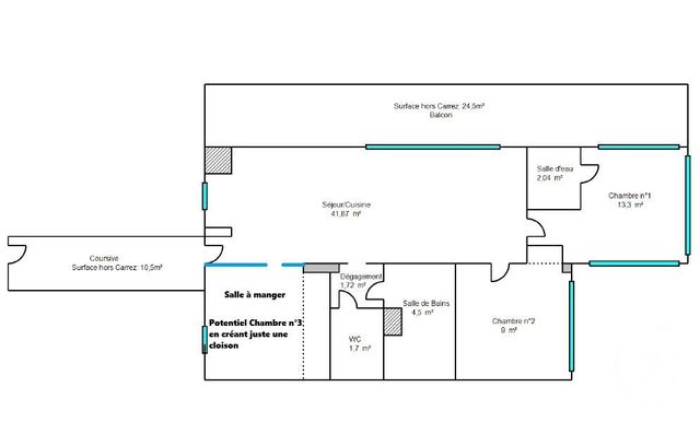 Appartement F4 &agrave; vendre - 4 pi&egrave;ces - 74,13 m2 - Nice - 06 - PROVENCE-ALPES-COTE-D-AZUR