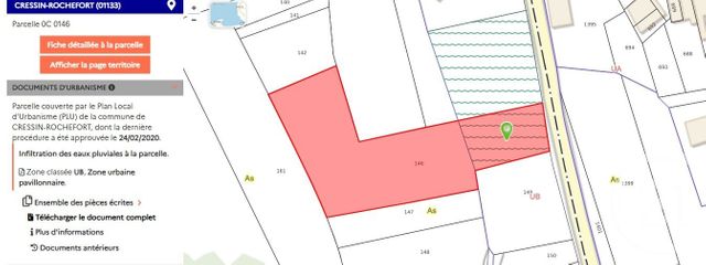Terrain &agrave; vendre - 3142 m2 - Cressin Rochefort - 01 - RHONE-ALPES