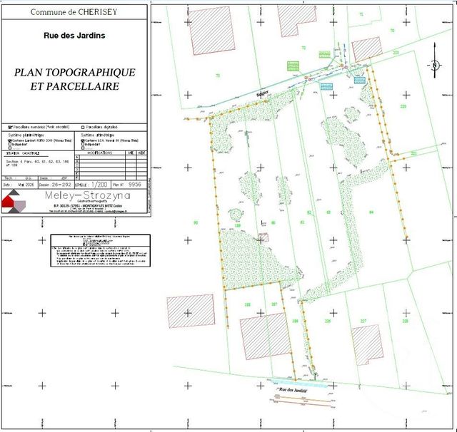 Terrain &agrave; vendre - 1929 m2 - Cherisey - 57 - LORRAINE