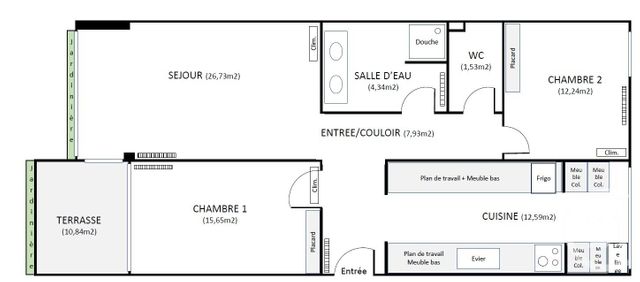 Appartement F3 à vendre - 3 pièces - 81,01 m2 - Villeneuve Loubet - 06 - PROVENCE-ALPES-COTE-D-AZUR