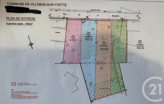Terrain à vendre - 275 m2 - Villebon Sur Yvette - 91 - ILE-DE-FRANCE