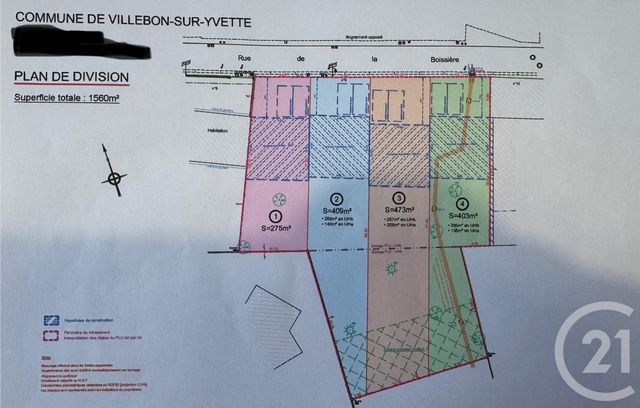 Terrain à vendre - 409 m2 - Villebon Sur Yvette - 91 - ILE-DE-FRANCE