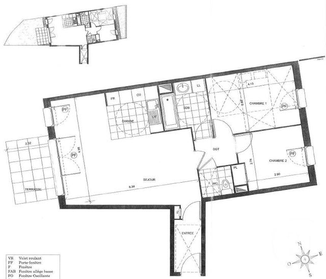 Appartement F3 &agrave; louer - 3 pi&egrave;ces - 65,87 m2 - Palaiseau - 91 - ILE-DE-FRANCE