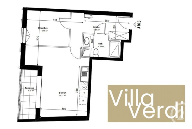 Appartement F2 &agrave; vendre - 2 pi&egrave;ces - 43,04 m2 - Champs Sur Marne - 77 - ILE-DE-FRANCE
