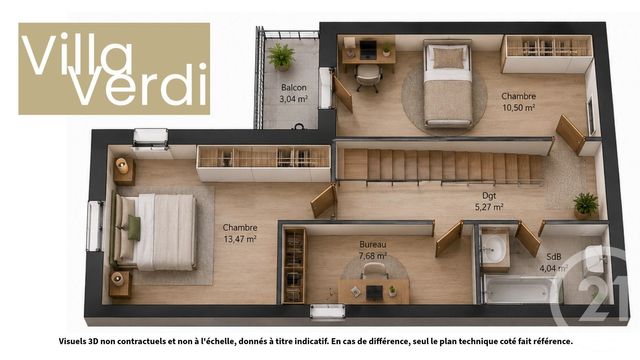 Appartement Duplex &agrave; vendre - 4 pi&egrave;ces - 82,71 m2 - Champs Sur Marne - 77 - ILE-DE-FRANCE