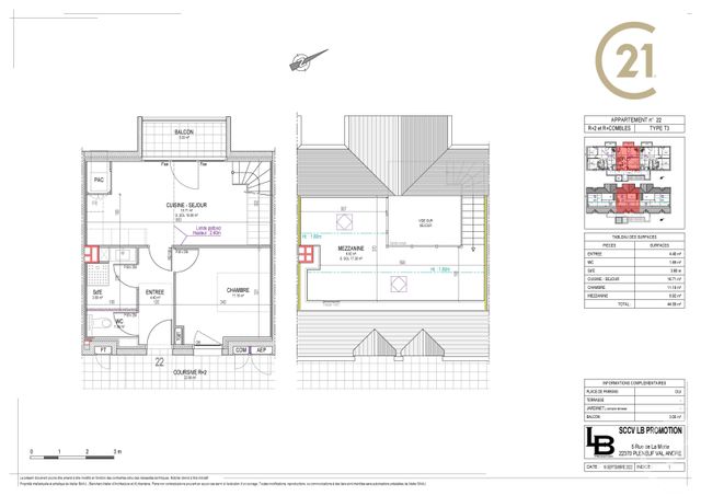 Appartement T3 à vendre - 3 pièces - 44,59 m2 - Pleneuf Val Andre - 22 - BRETAGNE