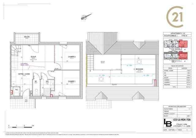 Appartement T4 à vendre - 4 pièces - 62,31 m2 - Pleneuf Val Andre - 22 - BRETAGNE