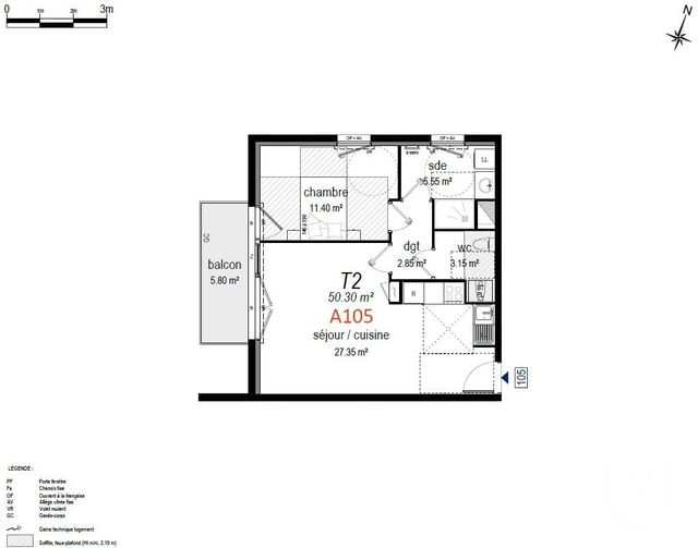 Appartement T2 à vendre - 2 pièces - 50,30 m2 - Pleneuf Val Andre - 22 - BRETAGNE
