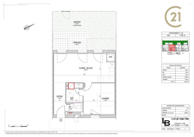 Appartement T2 à vendre - 2 pièces - 40,54 m2 - Pleneuf Val Andre - 22 - BRETAGNE