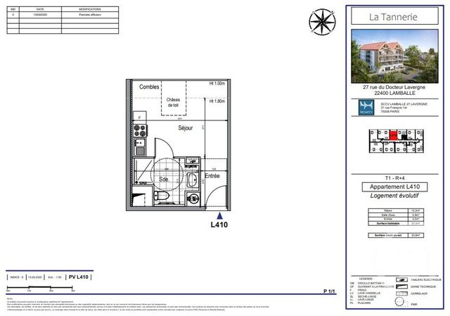 Appartement Studio à vendre - 1 pièce - 20,50 m2 - Lamballe - 22 - BRETAGNE