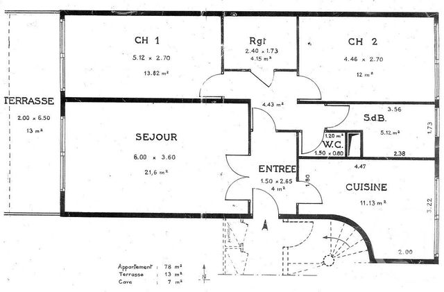 Appartement F3 à vendre - 3 pièces - 78 m2 - Montpellier - 34 - LANGUEDOC-ROUSSILLON