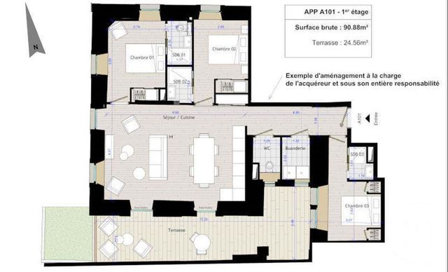 Appartement F4 à vendre - 4 pièces - 90,88 m2 - Chamonix Mont Blanc - 74 - RHONE-ALPES