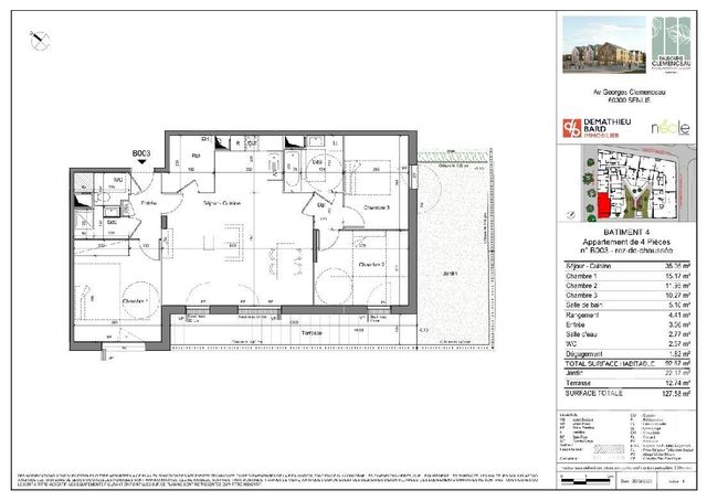 Appartement F4 à vendre - 4 pièces - 80,85 m2 - Senlis - 60 - PICARDIE