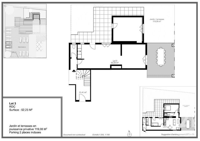 Appartement T3 &agrave; vendre - 3 pi&egrave;ces - 52,23 m2 - Angresse - 40 - AQUITAINE