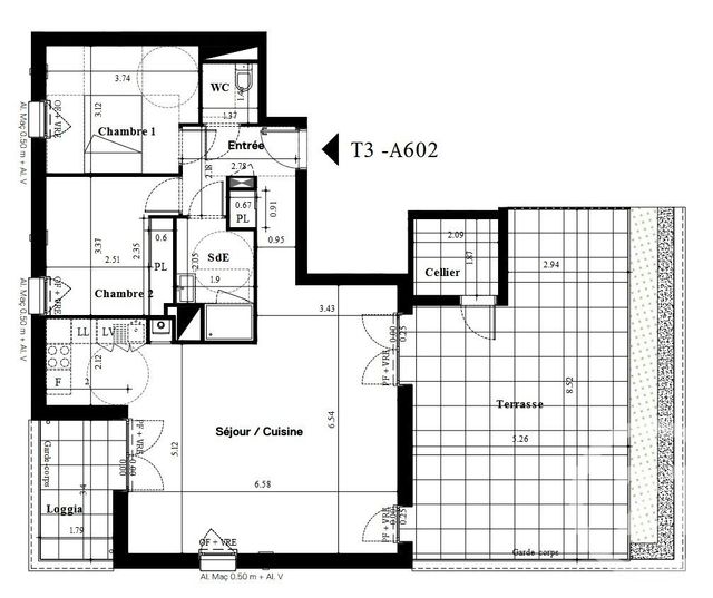 Appartement T3 à vendre - 3 pièces - 79,38 m2 - Nantes - 44 - PAYS-DE-LOIRE