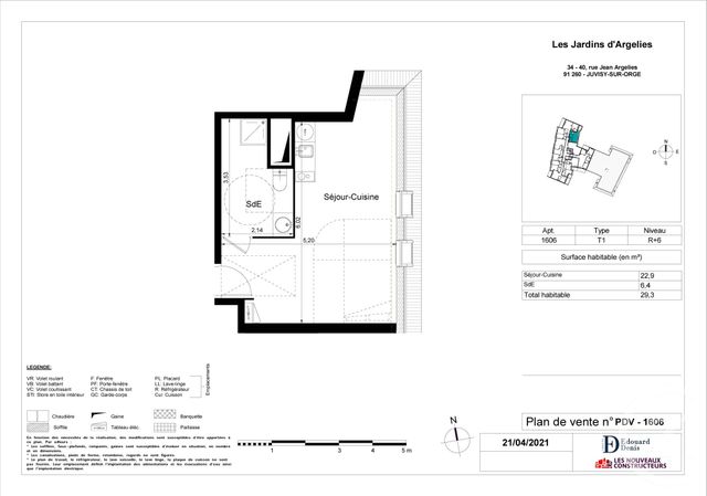 Appartement T1 &agrave; louer - 1 pi&egrave;ce - 29,90 m2 - Juvisy Sur Orge - 91 - ILE-DE-FRANCE
