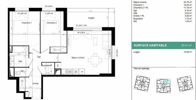 Appartement F3 à vendre VILLENAVE D ORNON