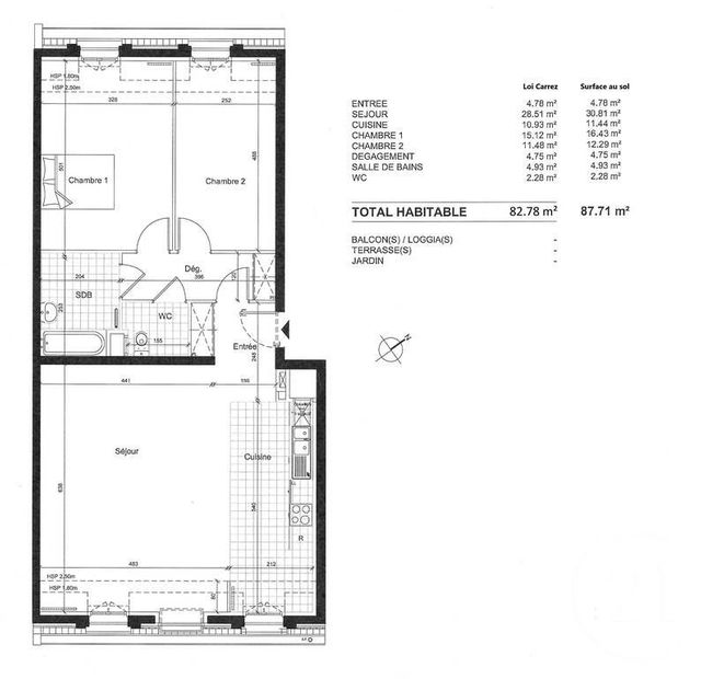 Appartement F4 à vendre - 4 pièces - 82,78 m2 - Clamart - 92 - ILE-DE-FRANCE