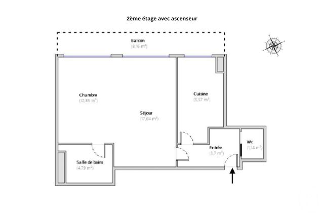 Appartement T2 &agrave; vendre - 2 pi&egrave;ces - 46 m2 - Paris - 75007 - ILE-DE-FRANCE