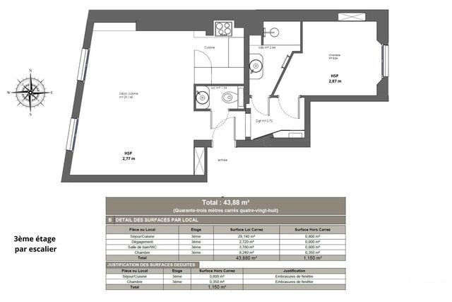Appartement T2 &agrave; vendre - 2 pi&egrave;ces - 44 m2 - Paris - 75006 - ILE-DE-FRANCE