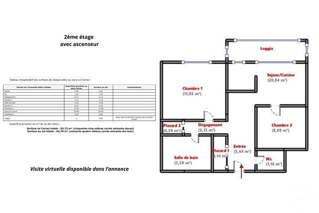Appartement T3 &agrave; vendre - 3 pi&egrave;ces - 56 m2 - Paris - 75014 - ILE-DE-FRANCE