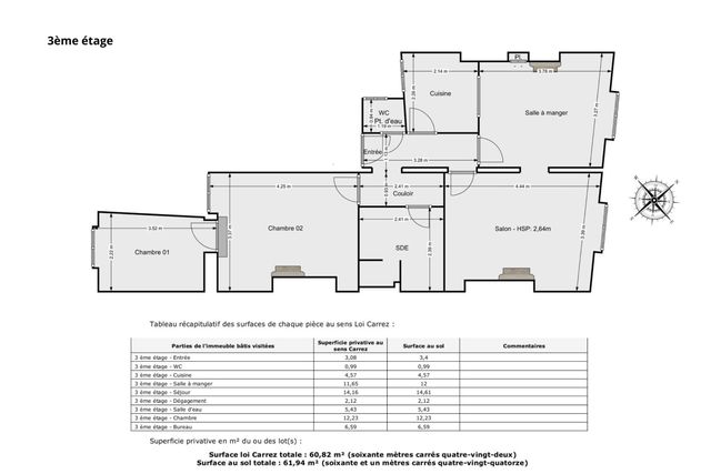 Appartement T3 &agrave; vendre - 3 pi&egrave;ces - 61 m2 - Paris - 75006 - ILE-DE-FRANCE