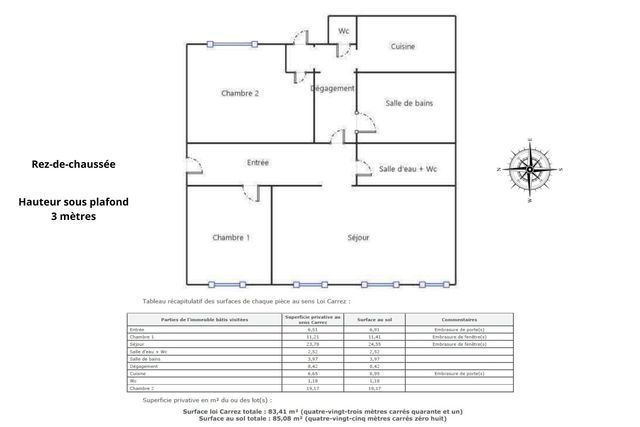 Appartement T3 &agrave; vendre - 3 pi&egrave;ces - 83,41 m2 - Paris - 75006 - ILE-DE-FRANCE