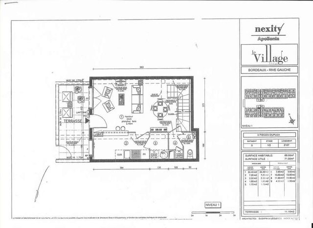 Appartement T3 &agrave; louer - 3 pi&egrave;ces - 68,03 m2 - Bordeaux - 33 - AQUITAINE