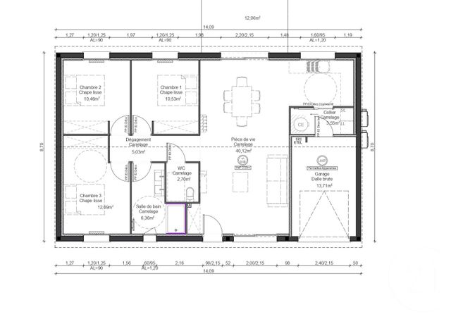 Maison &agrave; vendre - 4 pi&egrave;ces - 91 m2 - Bressols - 82 - MIDI-PYRENEES