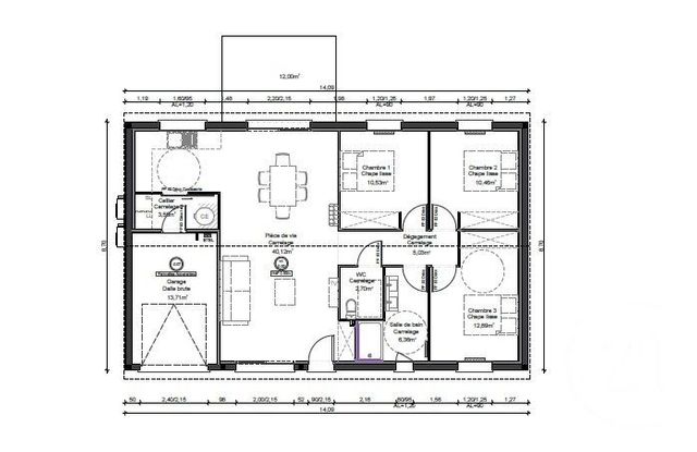 Maison &agrave; vendre - 4 pi&egrave;ces - 91 m2 - Bressols - 82 - MIDI-PYRENEES