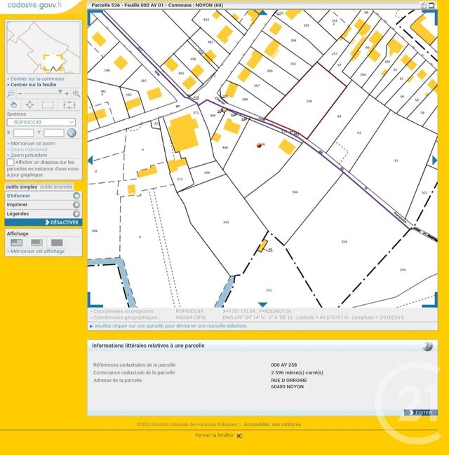 Terrain à vendre - 2596 m2 - Noyon - 60 - PICARDIE