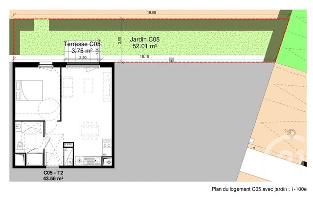Appartement F3 à vendre - 2 pièces - 43,56 m2 - Douvres La Delivrande - 14 - BASSE-NORMANDIE