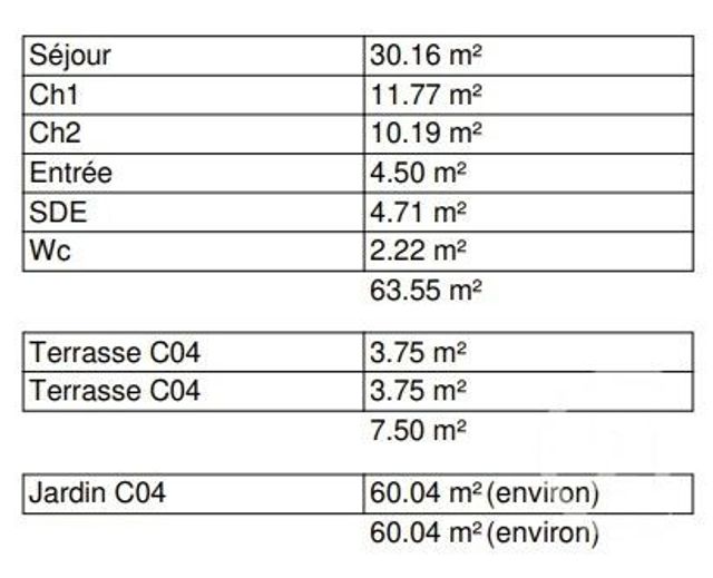 Appartement F3 à vendre - 3 pièces - 63,55 m2 - Douvres La Delivrande - 14 - BASSE-NORMANDIE