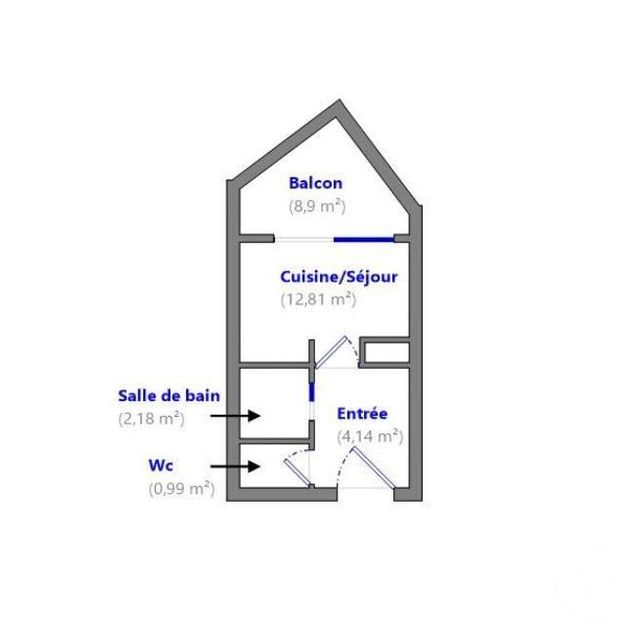 Appartement Studio Cabine &agrave; vendre - 1 pi&egrave;ce - 20,12 m2 - Balaruc Les Bains - 34 - LANGUEDOC-ROUSSILLON