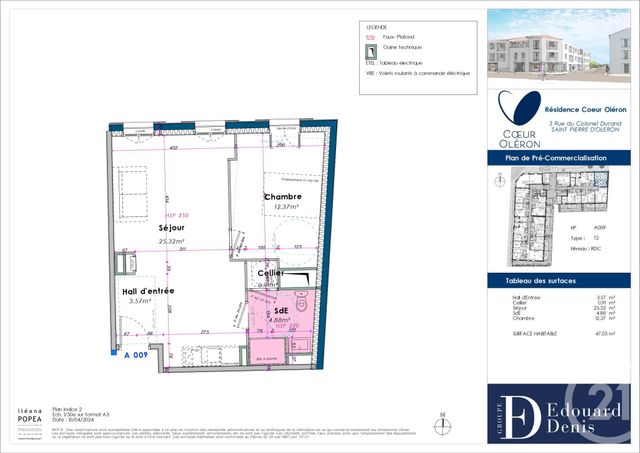 Appartement F2 à vendre - 2 pièces - 47,05 m2 - St Pierre D Oleron - 17 - POITOU-CHARENTES