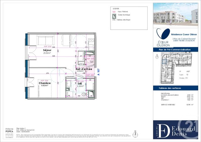 Appartement F2 à vendre - 2 pièces - 42,98 m2 - St Pierre D Oleron - 17 - POITOU-CHARENTES