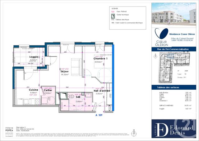 Appartement F2 à vendre - 2 pièces - 54,78 m2 - St Pierre D Oleron - 17 - POITOU-CHARENTES