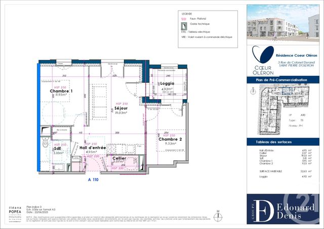 Appartement F3 à vendre - 3 pièces - 52,63 m2 - St Pierre D Oleron - 17 - POITOU-CHARENTES
