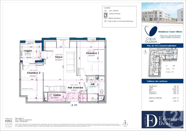 Appartement F3 à vendre - 3 pièces - 54,32 m2 - St Pierre D Oleron - 17 - POITOU-CHARENTES