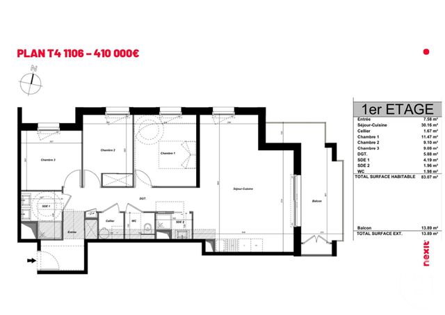 Appartement F4 &agrave; vendre - 4 pi&egrave;ces - 83,07 m2 - St Trojan Les Bains - 17 - POITOU-CHARENTES